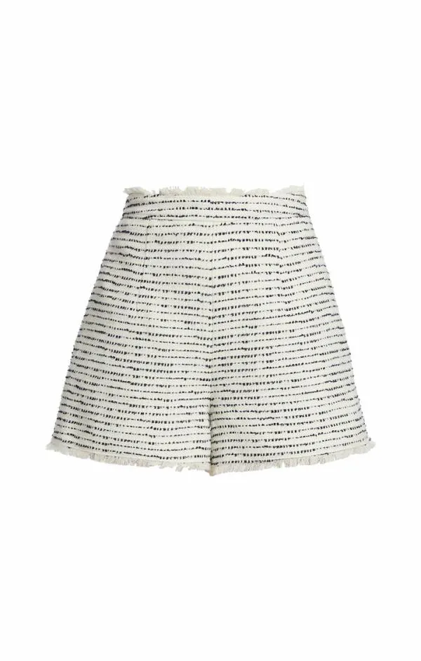 Cinq Sept Tweed Coronado Short Ivorynavy Women Shorts