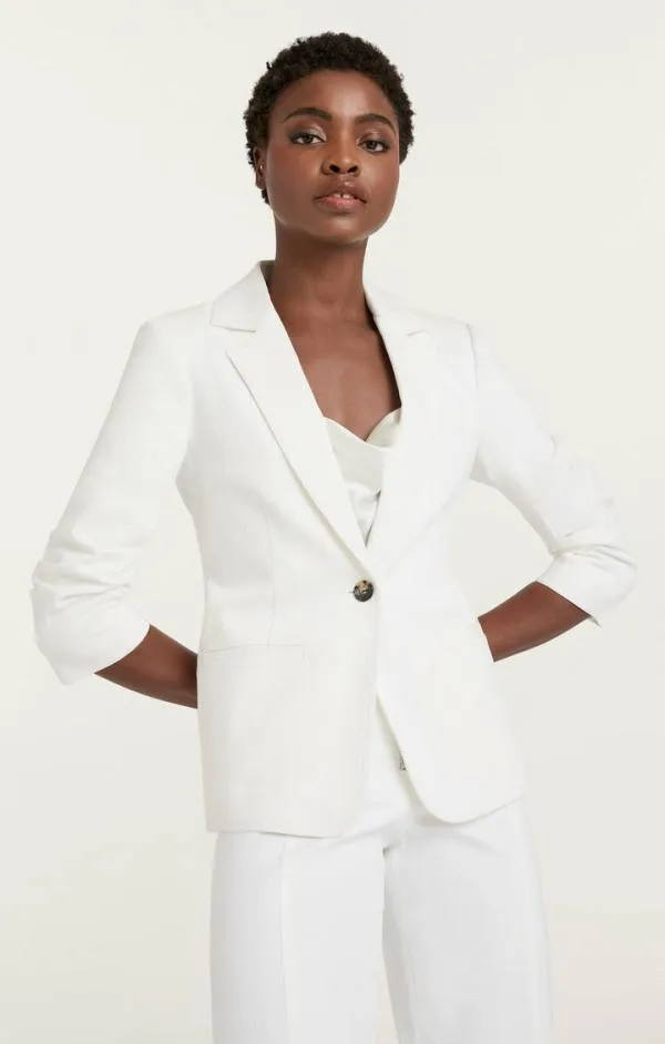 Cinq Sept White Denim Khloe Blazer White Women Blazers