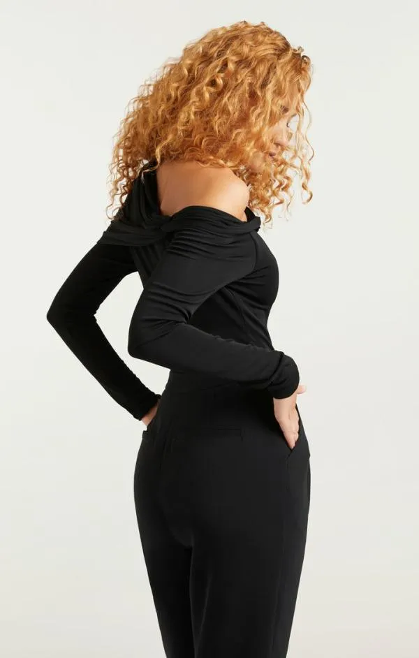 Cinq Sept Zaya Top Black Women Long Sleeve Tops