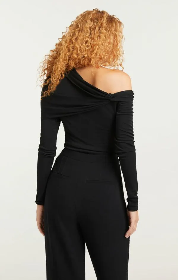 Cinq Sept Zaya Top Black Women Long Sleeve Tops