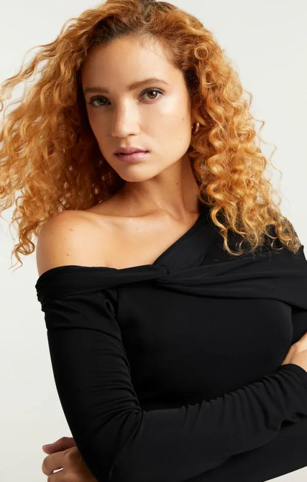Cinq Sept Zaya Top Black Women Long Sleeve Tops