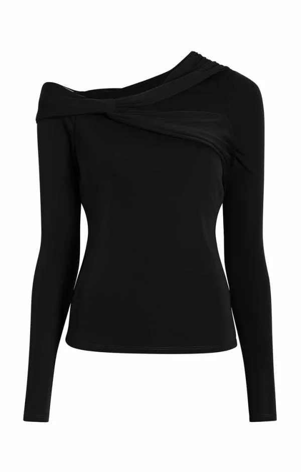 Cinq Sept Zaya Top Black Women Long Sleeve Tops