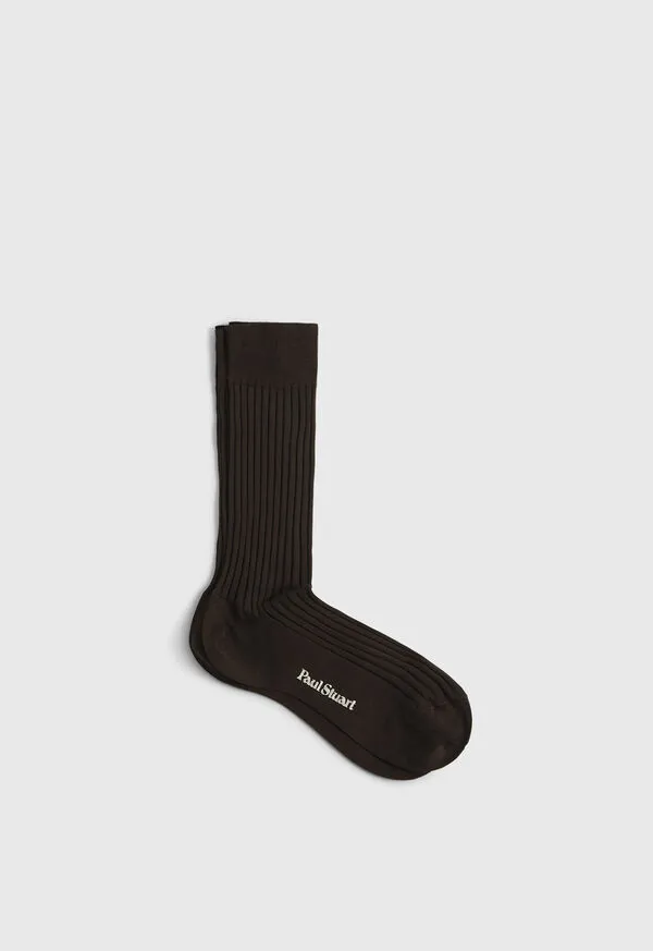 Classic Cotton Ribbed Sock Black Socks Paulstuart Mens