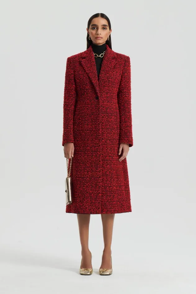 Coats Women Scanlan Theodore BOUCLE COAT Red