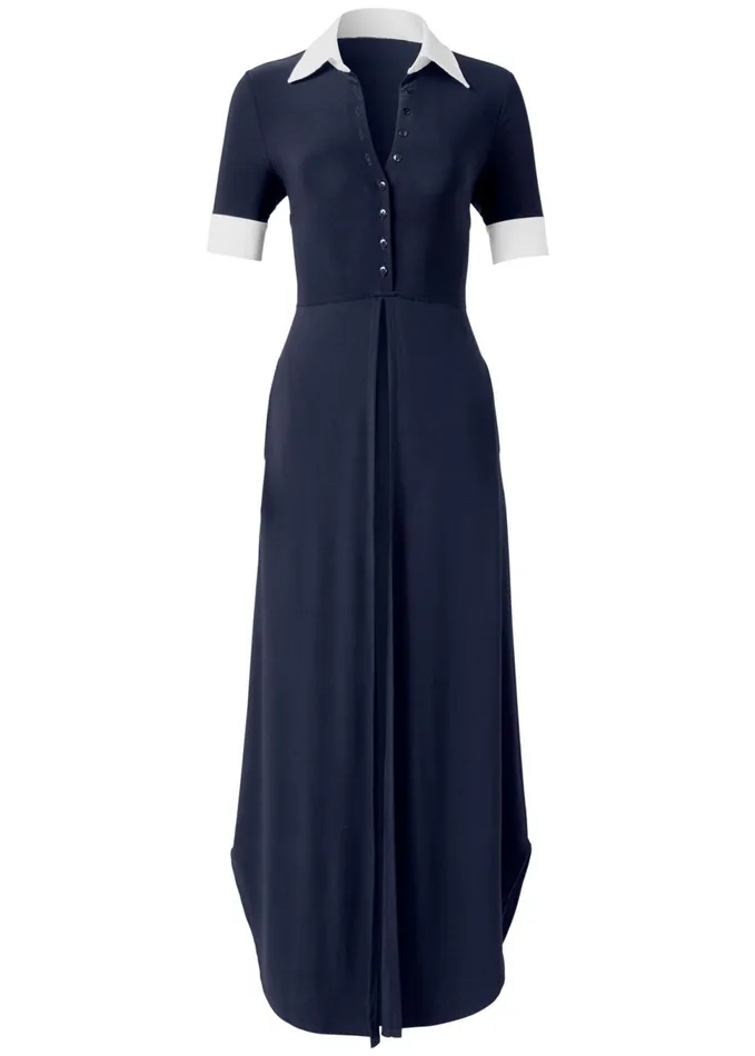 COLLARED MAXI TOP Navy Women VENUS Night Out Tops