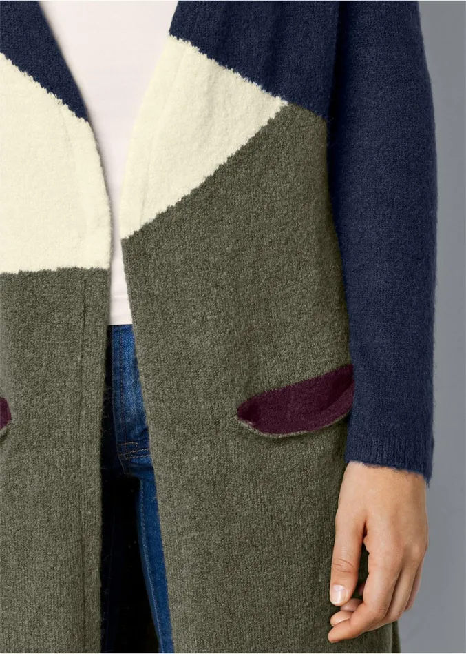 COLOR BLOCK CARDIGAN Navy Multi Women VENUS Cardigans and Dusters