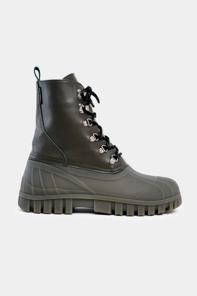 Combat Boots Women Stutterheim Patrol Boot Leather Green