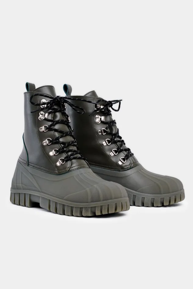 Combat Boots Women Stutterheim Patrol Boot Leather Green