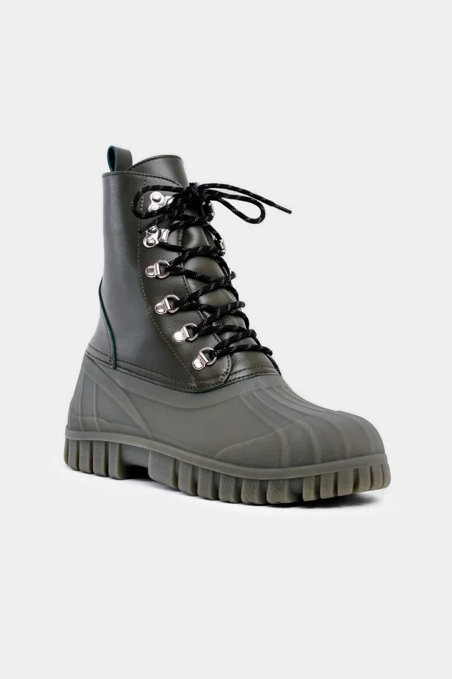 Combat Boots Women Stutterheim Patrol Boot Leather Green