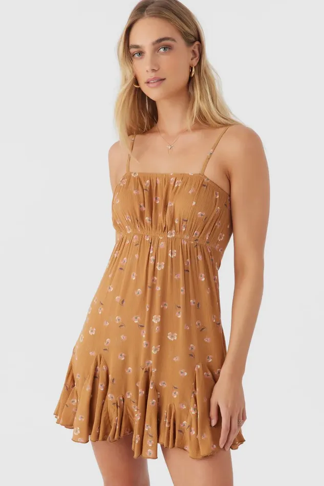CORALIE KIRA FLORAL DRESS Brown Sugar Women O039NEILL Clothing