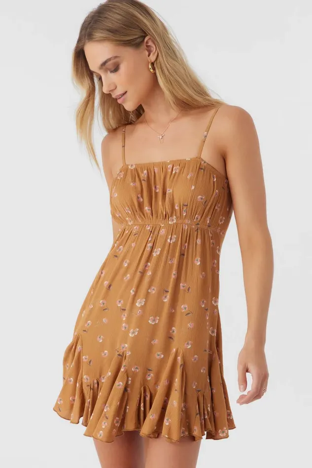 CORALIE KIRA FLORAL DRESS Brown Sugar Women O039NEILL Clothing