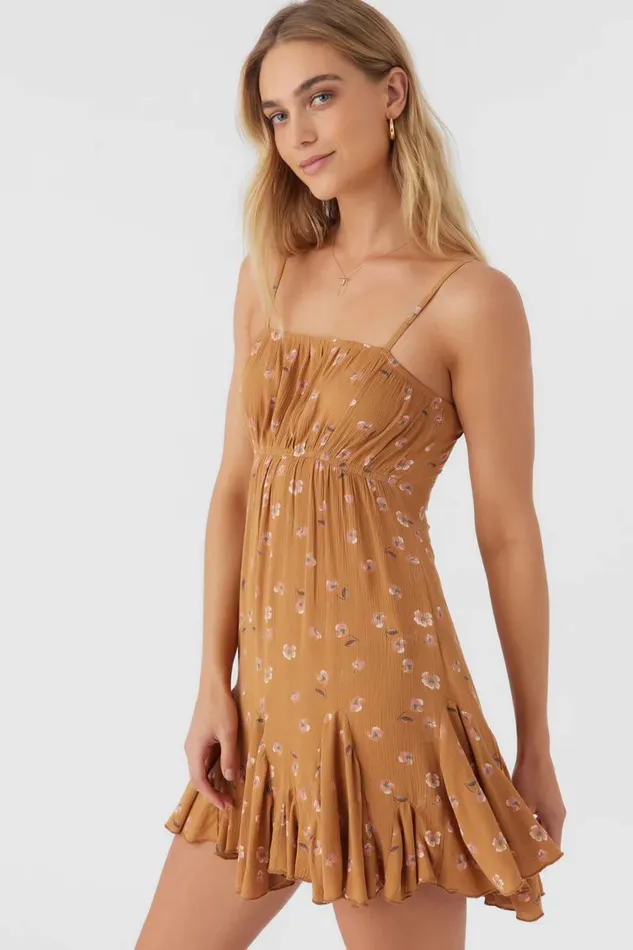 CORALIE KIRA FLORAL DRESS Brown Sugar Women O039NEILL Clothing