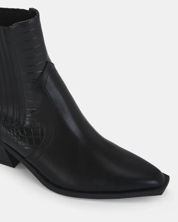 Cowboy Boots NOVO Shoes Women HOGGLE BLACK Slip On Boots