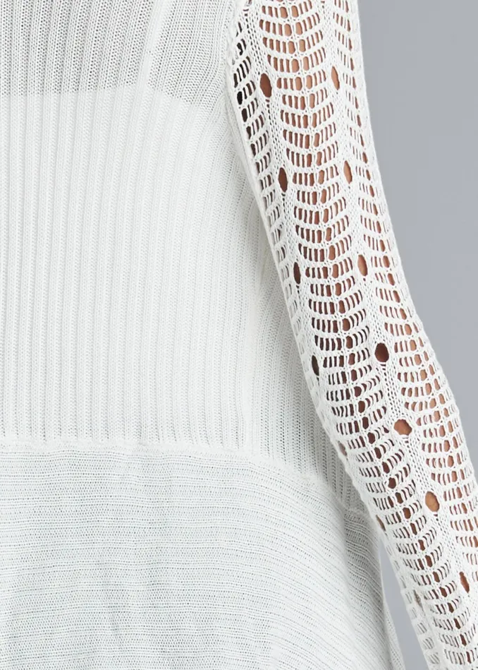 CROCHET SLEEVE DUSTER White Women VENUS Cardigans and Dusters