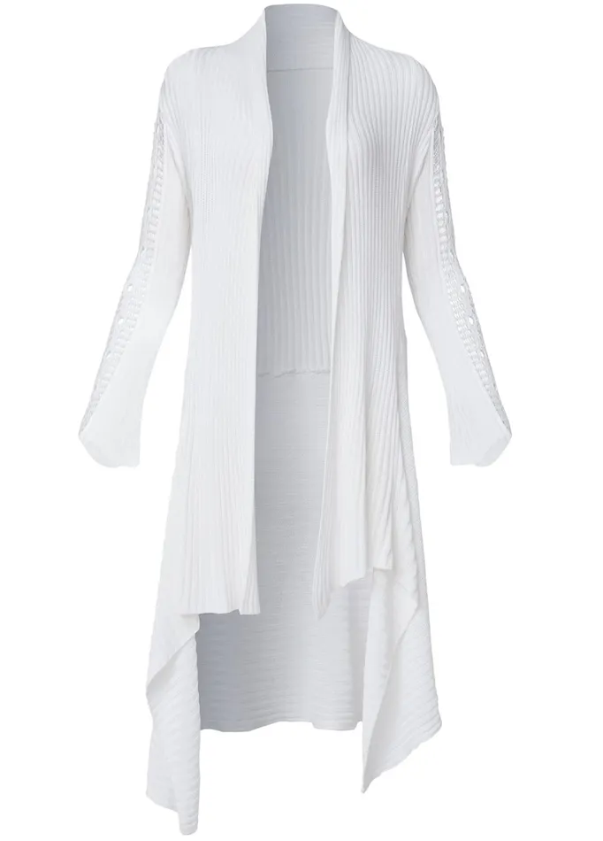 CROCHET SLEEVE DUSTER White Women VENUS Cardigans and Dusters
