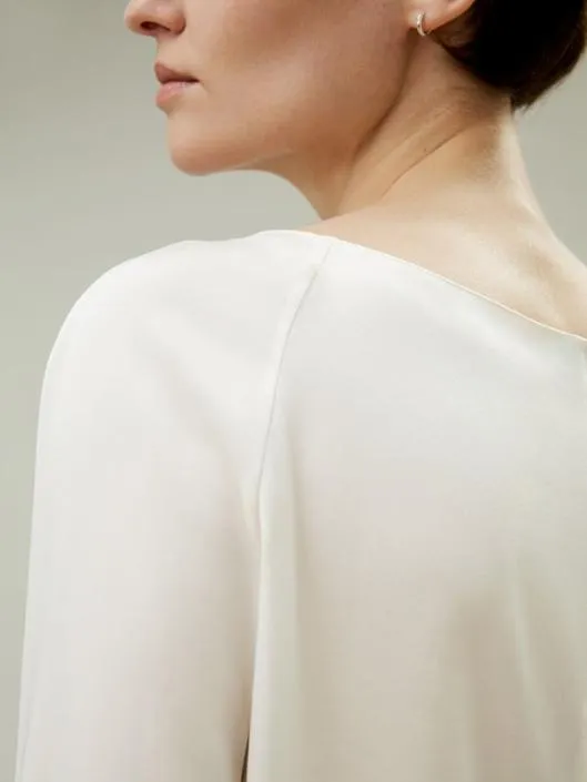 Cropped Pullover Silk Top With Button Detail Women Blouses Lilysilk Shirts