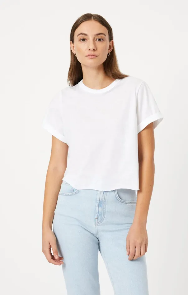 Cropped TShirt In White Women Mavi Jeans Tops and TShirts