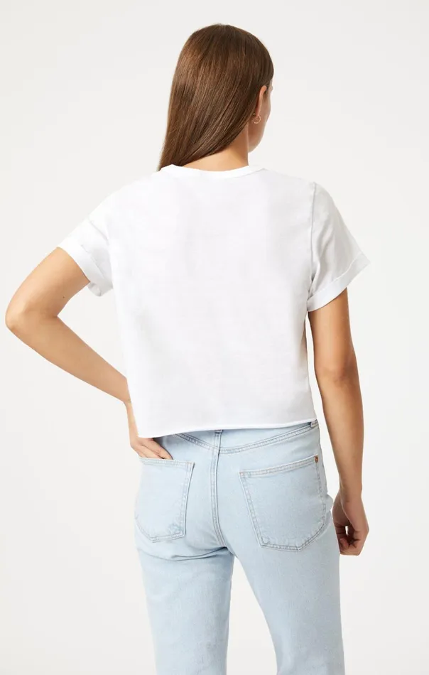 Cropped TShirt In White Women Mavi Jeans Tops and TShirts Cropped TShirt In White Women Mavi Jeans Tops and TShirts
