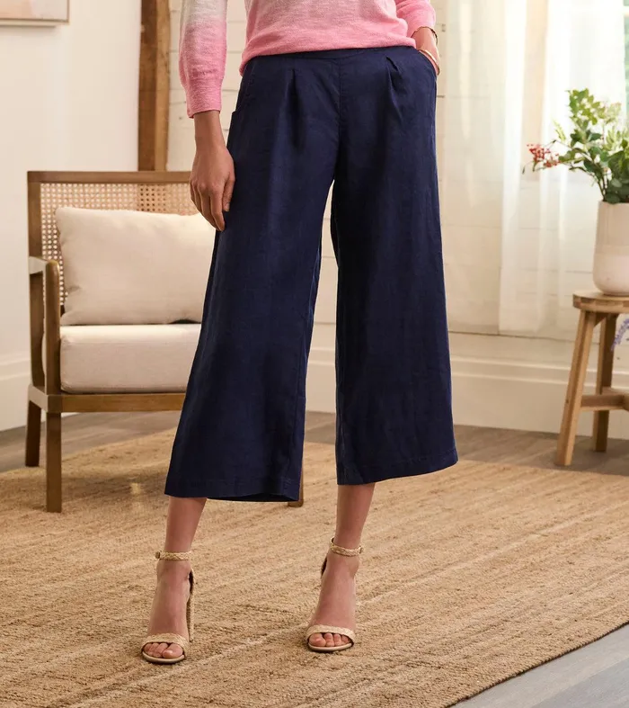 Cropped Wide Leg Pants 8211 Navy Hatley