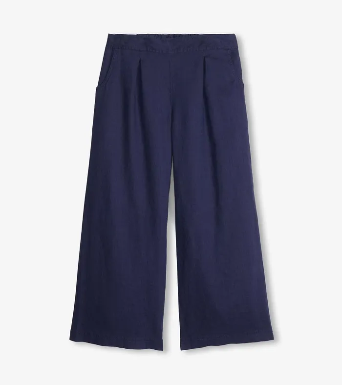 Cropped Wide Leg Pants 8211 Navy Hatley