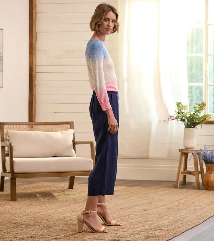 Cropped Wide Leg Pants 8211 Navy Hatley