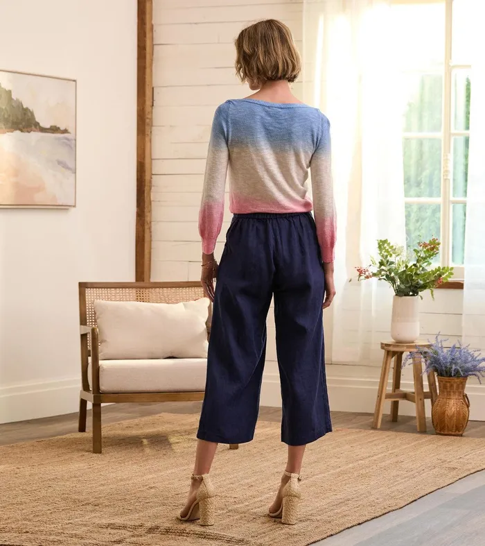 Cropped Wide Leg Pants 8211 Navy Hatley