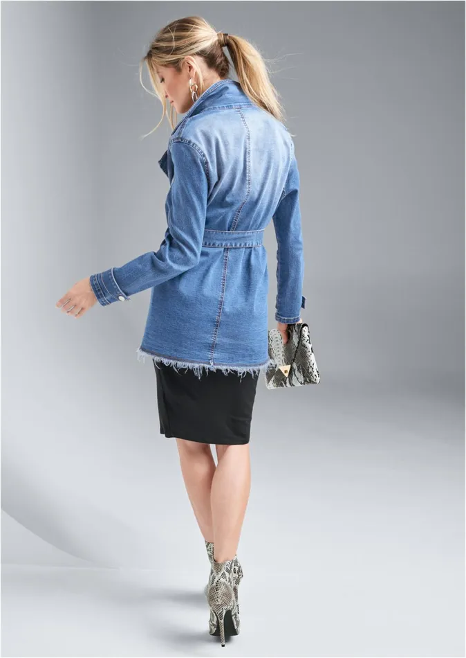 DENIM TRENCH COAT Light Wash Women VENUS Denim