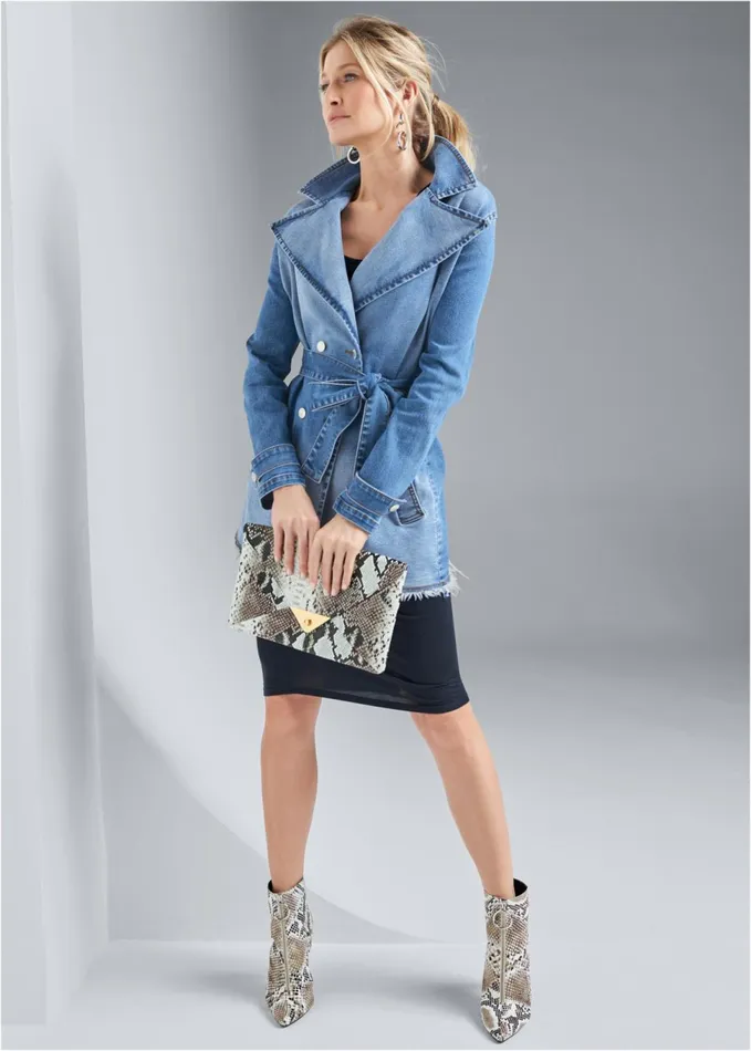 DENIM TRENCH COAT Light Wash Women VENUS Denim