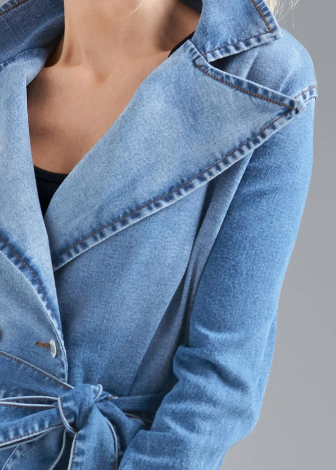 DENIM TRENCH COAT Light Wash Women VENUS Denim