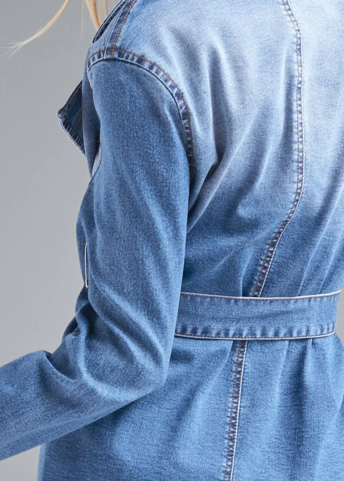 DENIM TRENCH COAT Light Wash Women VENUS Denim