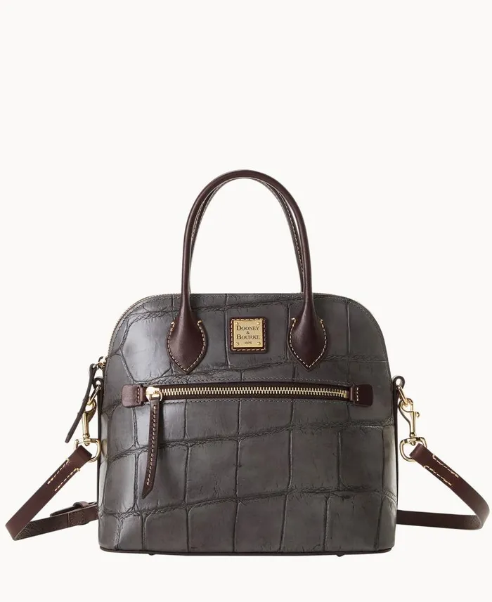 Denison Domed Satchel Smoke Grey Woman Dooney and Bourke Satchels