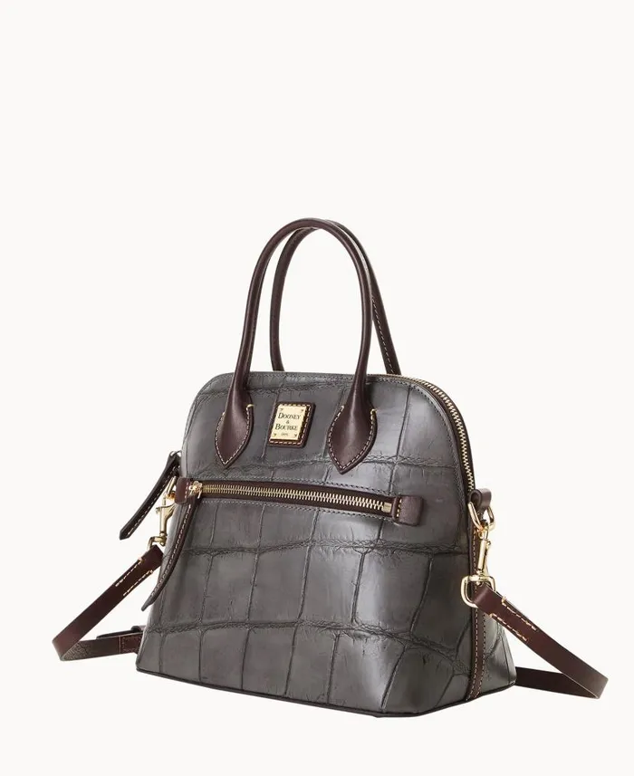 Denison Domed Satchel Smoke Grey Woman Dooney and Bourke Satchels Denison Domed Satchel Smoke Grey Woman Dooney and Bourke Satchels