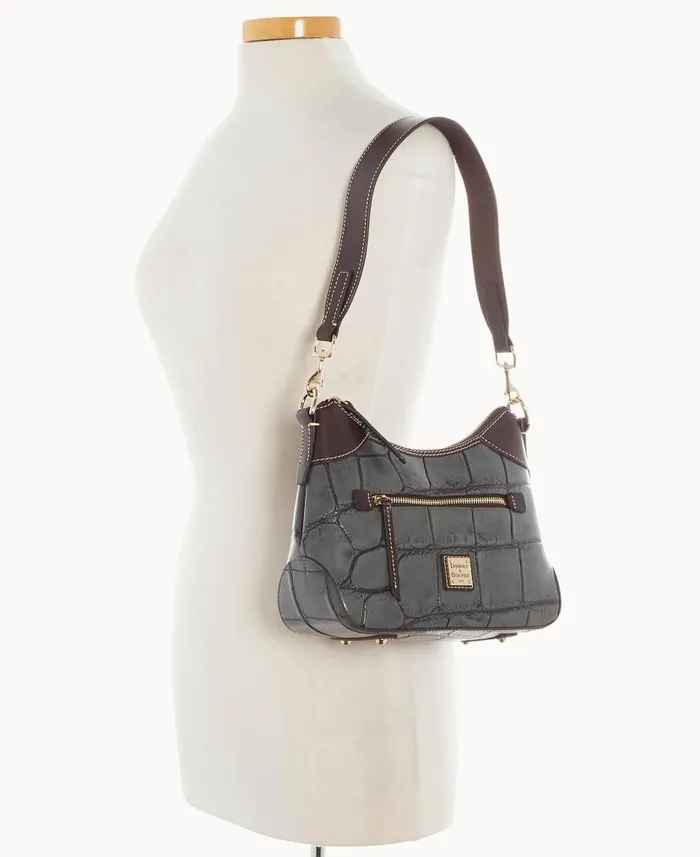 Denison Small Hobo Smoke Grey Woman Dooney and Bourke Shoulder Bags Denison Small Hobo Smoke Grey Woman Dooney and Bourke Shoulder Bags