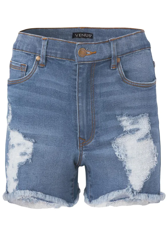 DISTRESSED JEAN SHORTS Medium Wash Women VENUS Shorts