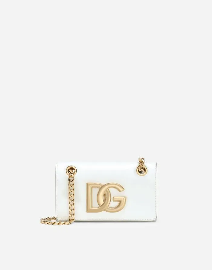 Dolce and Gabbana 35 Women Polished Calfskin 35 Phone Bag White