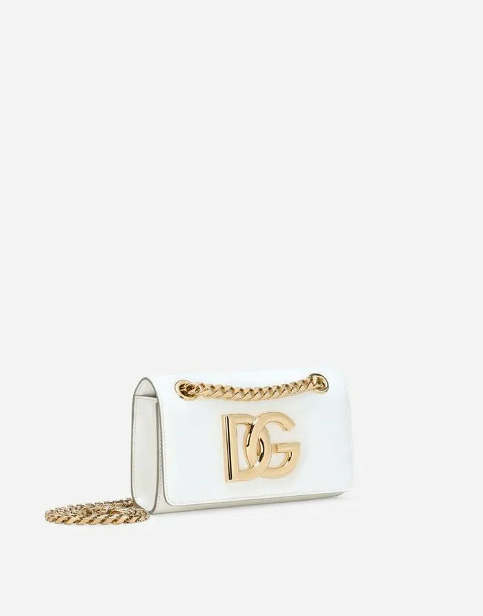 Dolce and Gabbana 35 Women Polished Calfskin 35 Phone Bag White Dolce and Gabbana 35 Women Polished Calfskin 35 Phone Bag White