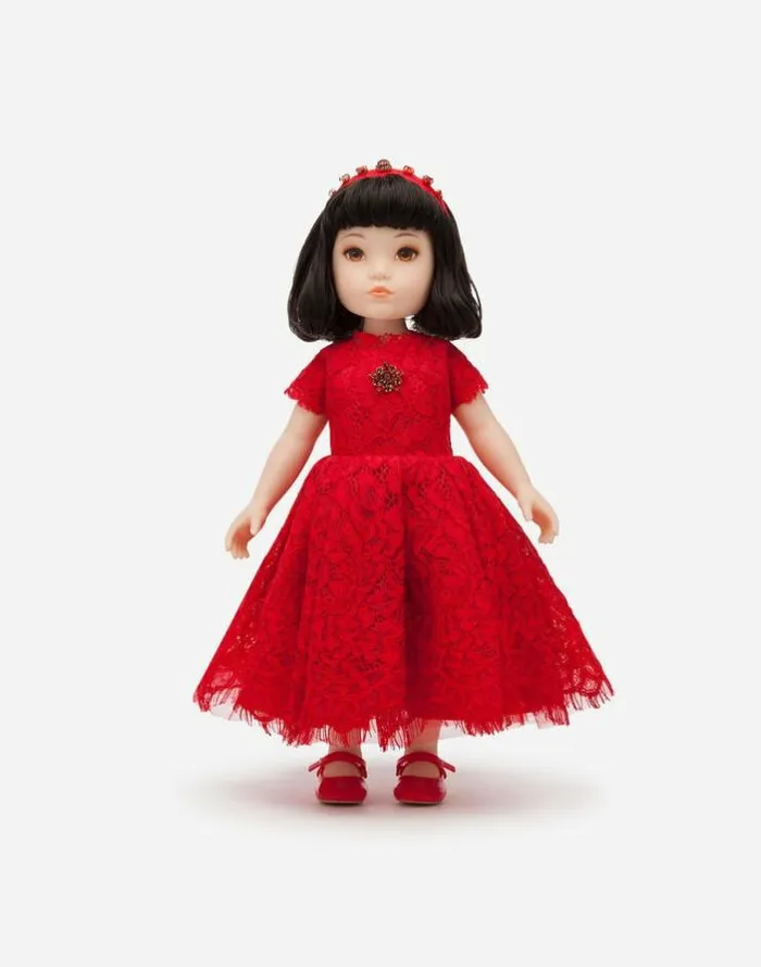 Dolce and Gabbana Accessories Children Doll With Lace Dress Multicolor
