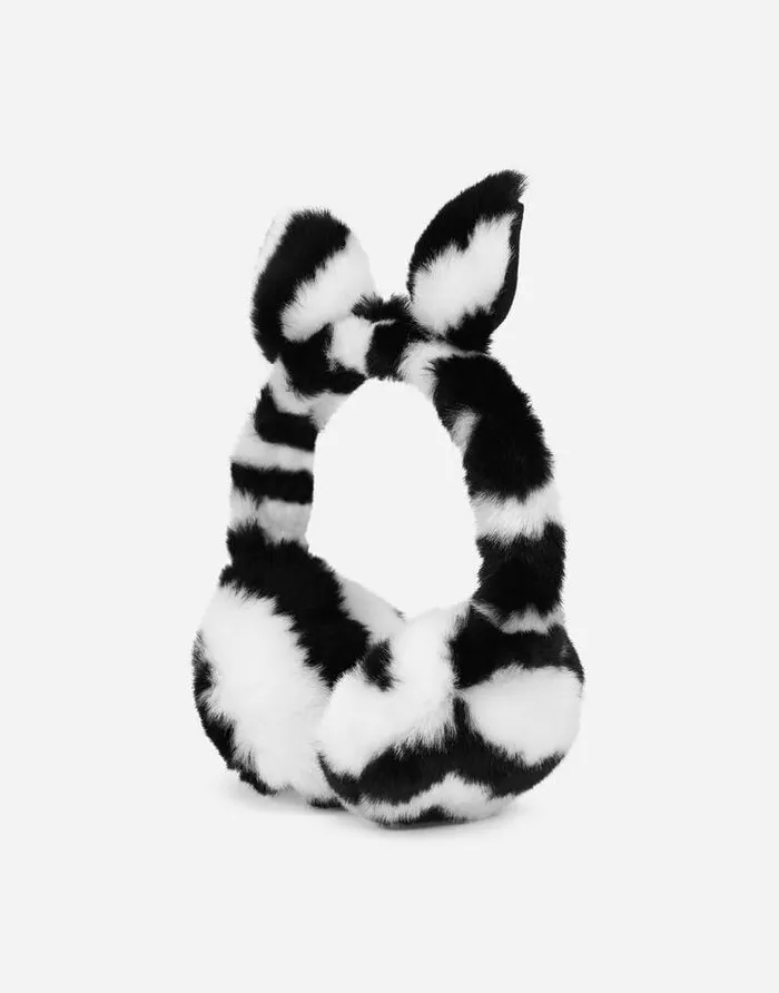 Dolce and Gabbana Accessories Children Zebradesign Faux Fur Earmuffs Multicolor Dolce and Gabbana Accessories Children Zebradesign Faux Fur Earmuffs Multicolor