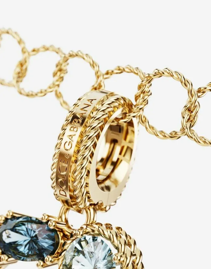 Dolce and Gabbana Alphabet Collection Women Rainbow Alphabet Q 18 Kt Yellow Gold Charm With Multicolor Fine Gems Gold Dolce and Gabbana Alphabet Collection Women Rainbow Alphabet Q 18 Kt Yellow Gold Charm With Multicolor Fine Gems Gold