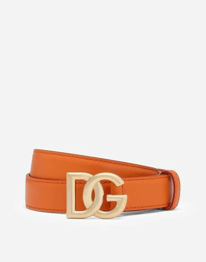 Dolce and Gabbana Belts Women DG Logo Belt Orange