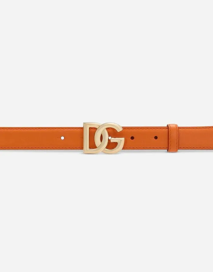 Dolce and Gabbana Belts Women DG Logo Belt Orange Dolce and Gabbana Belts Women DG Logo Belt Orange