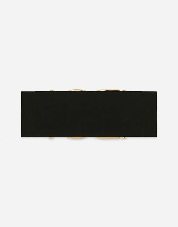 Dolce and Gabbana Belts Women Stretch Band Belt With Crossover DG Logo Buckle Black Dolce and Gabbana Belts Women Stretch Band Belt With Crossover DG Logo Buckle Black