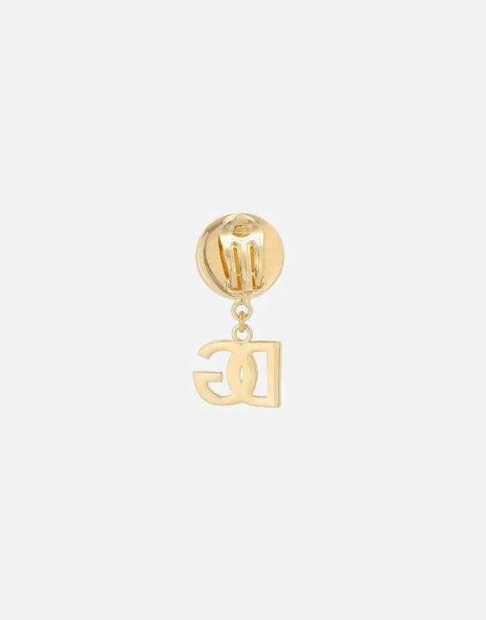 Dolce and Gabbana Bijoux Men Single Earring With DG Logo Gold