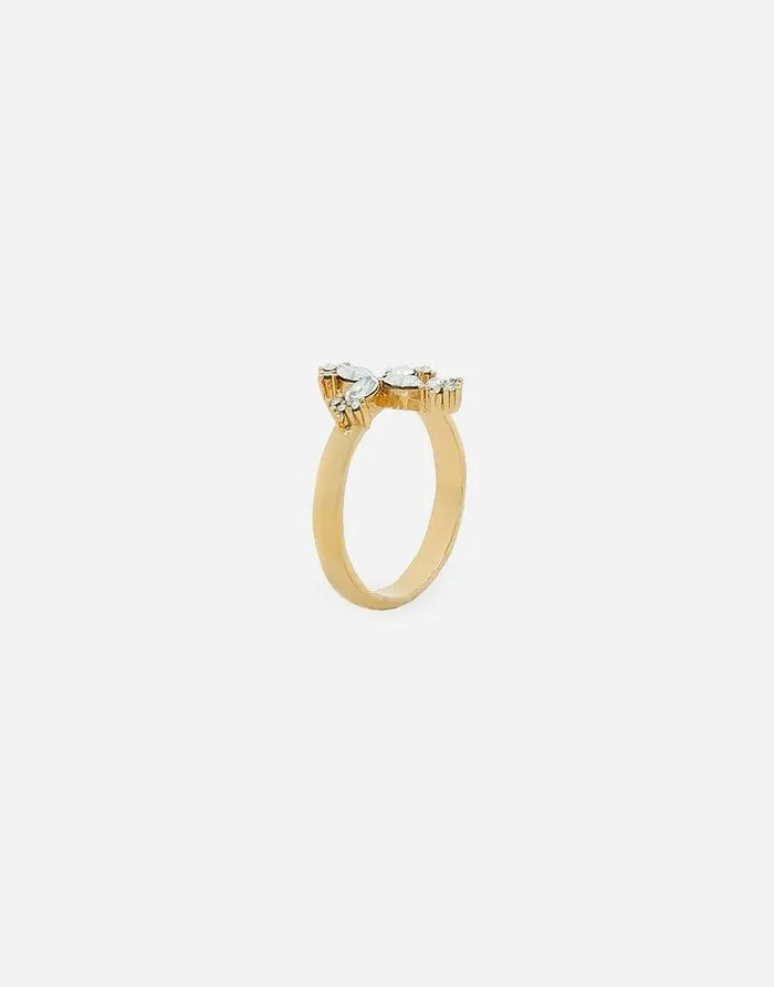 Dolce and Gabbana Bijoux Women Ring With Rhinestonedetailed Cross Gold