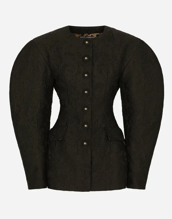 Dolce and Gabbana Blazers Women Floral Ramage Jacquard Jacket Black