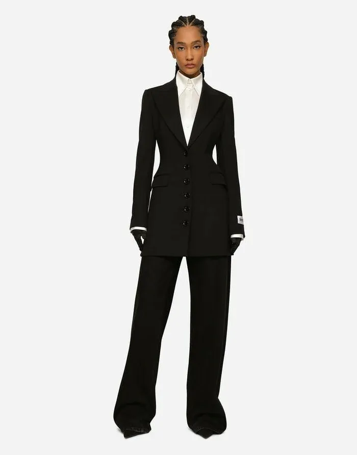 Dolce and Gabbana Blazers Women KIM DOLCEandGABBANA Singlebreasted Technical Jersey Turlington Jacket Black