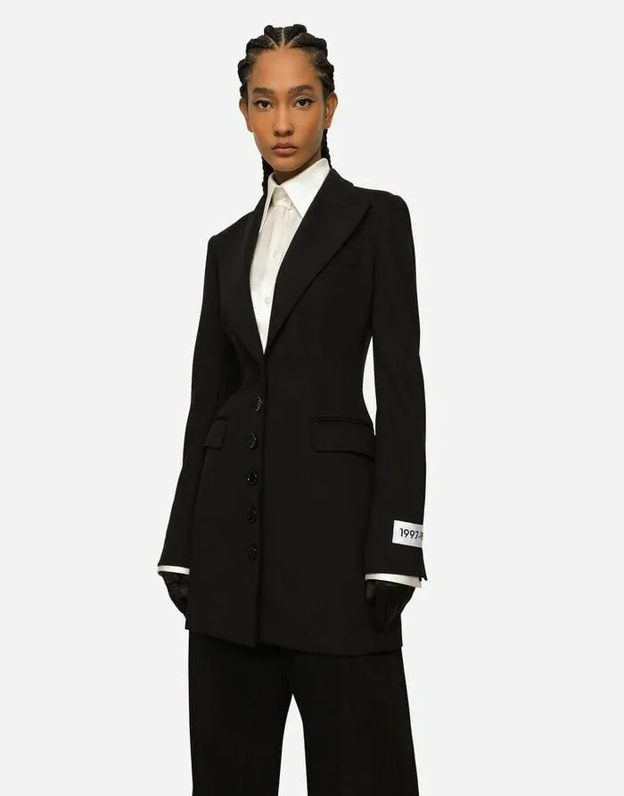 Dolce and Gabbana Blazers Women KIM DOLCEandGABBANA Singlebreasted Technical Jersey Turlington Jacket Black