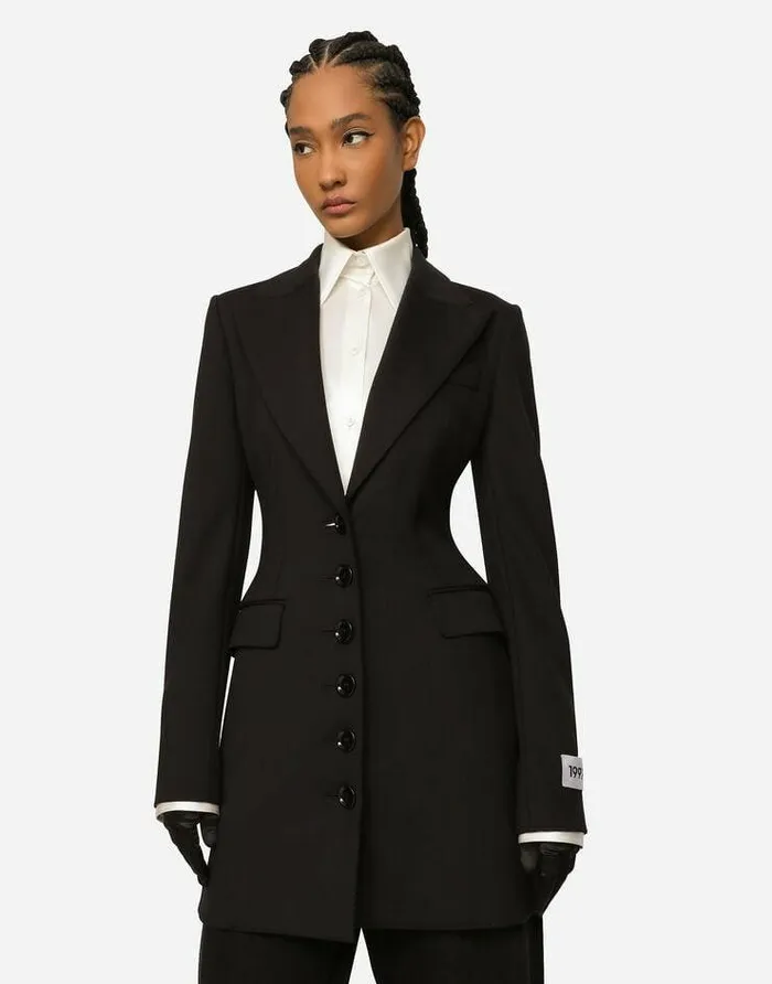 Dolce and Gabbana Blazers Women KIM DOLCEandGABBANA Singlebreasted Technical Jersey Turlington Jacket Black