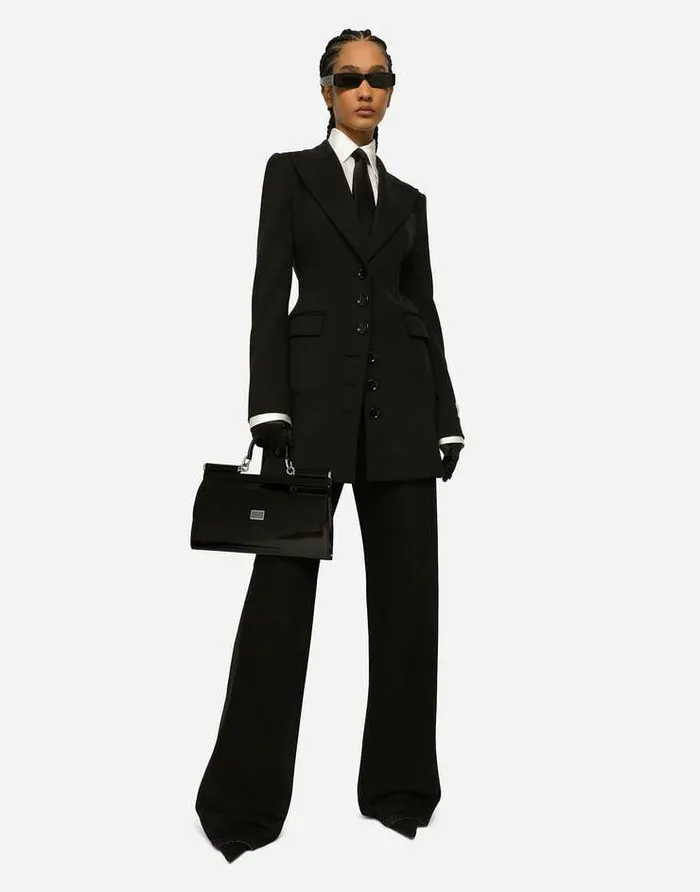 Dolce and Gabbana Blazers Women KIM DOLCEandGABBANA Singlebreasted Technical Jersey Turlington Jacket Black