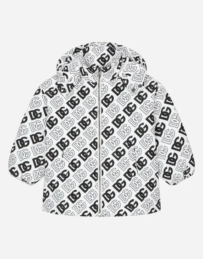 Dolce and Gabbana Coats And Jackets Children Quilted Nylon Jacket With DG Logo Print Multicolor Dolce and Gabbana Coats And Jackets Children Quilted Nylon Jacket With DG Logo Print Multicolor